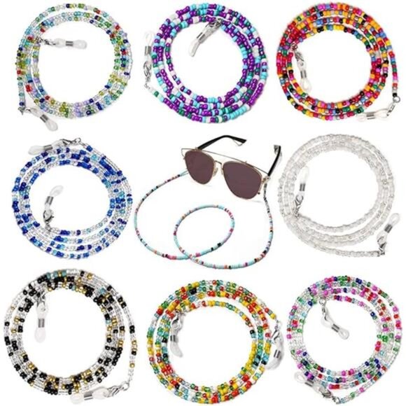 8 Pcs Beaded Eyeglass Chains for Women & Girls, Multifunction Colorful Mask - Picture 7 of 7